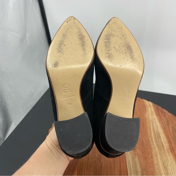 ATP Atelier All Tomorrow's Parties Block Heel Pumps Black suede 36 US 6 - Picture 6 of 9